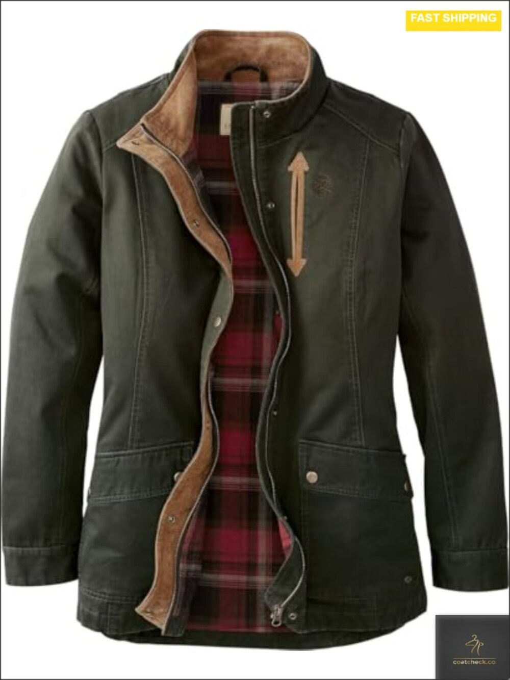 Waxed Cotton Flannel Lined Shirt Jacket Long Sleeve Casual